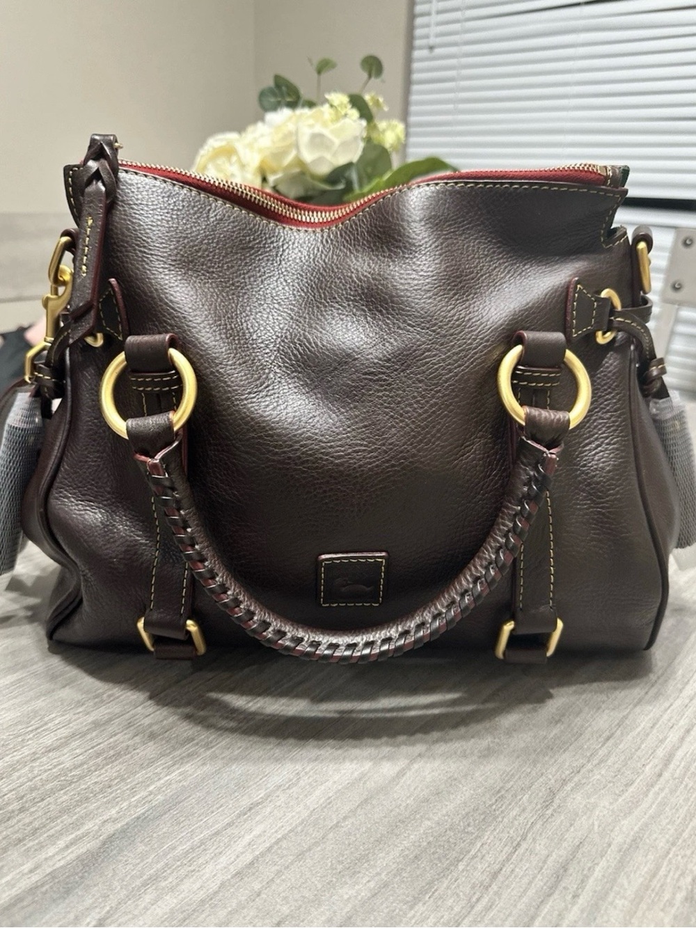 Dooney And Bourke Florentine Satchel Brown Tmoro In Regular - Picture 3 of 4